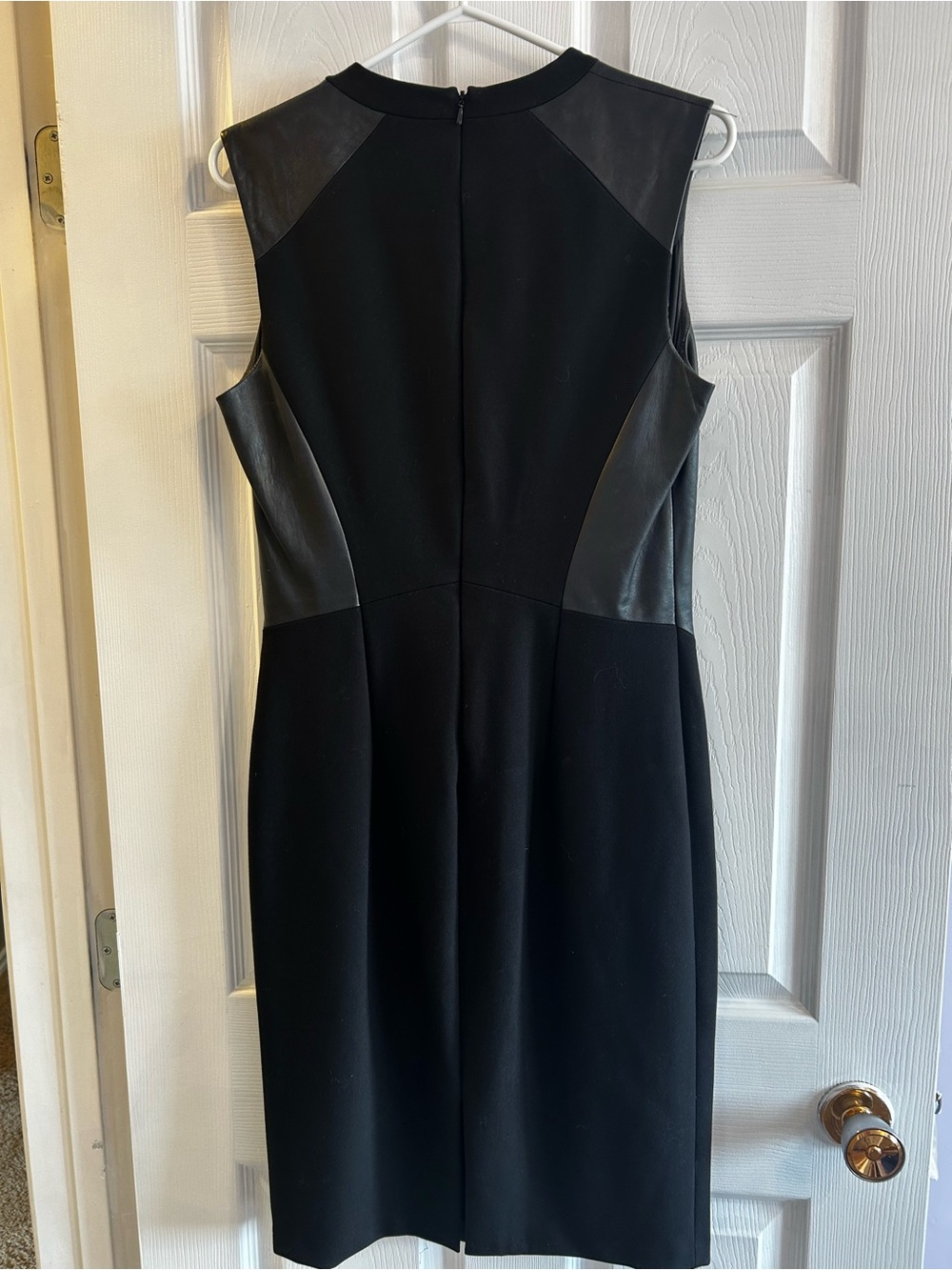 Danier Black Leather-Panel Midi Dress - Picture 3 of 8